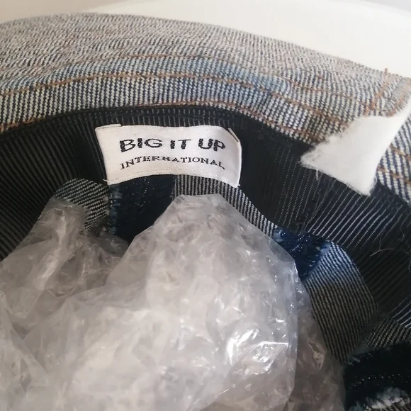 Women's Navy Wide-Brim Denim Sun Hat Vintage - Picture 7 of 12